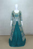Teal Blue Mirror Work Georgette Jacket Style Lehenga Choli Set with Dupatta - Mangaldeep NX