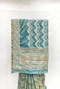 Teal Cyan green Silk Saree with Antique Gold Thread Embroidery - Mangaldeep NX