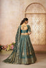 Teal Green Embroidered Lehenga Choli with Dupatta - Mangaldeep NX