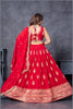 Traditional Red Embroidered Silk Lehenga Choli Set with Zari and Mirror Work Dupatta - Mangaldeep NX