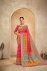 Vibrant Pink and Orange Bandhani Printed Saree with Traditional Motifs - Mangaldeep NX