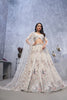 White Embroidered A - Line Lehenga Choli with Sequins and Peacock Motifs - Mangaldeep NX