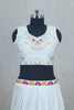 White Embroidered Crop Top Lehenga Set with Sheer Jacket - Mangaldeep NX
