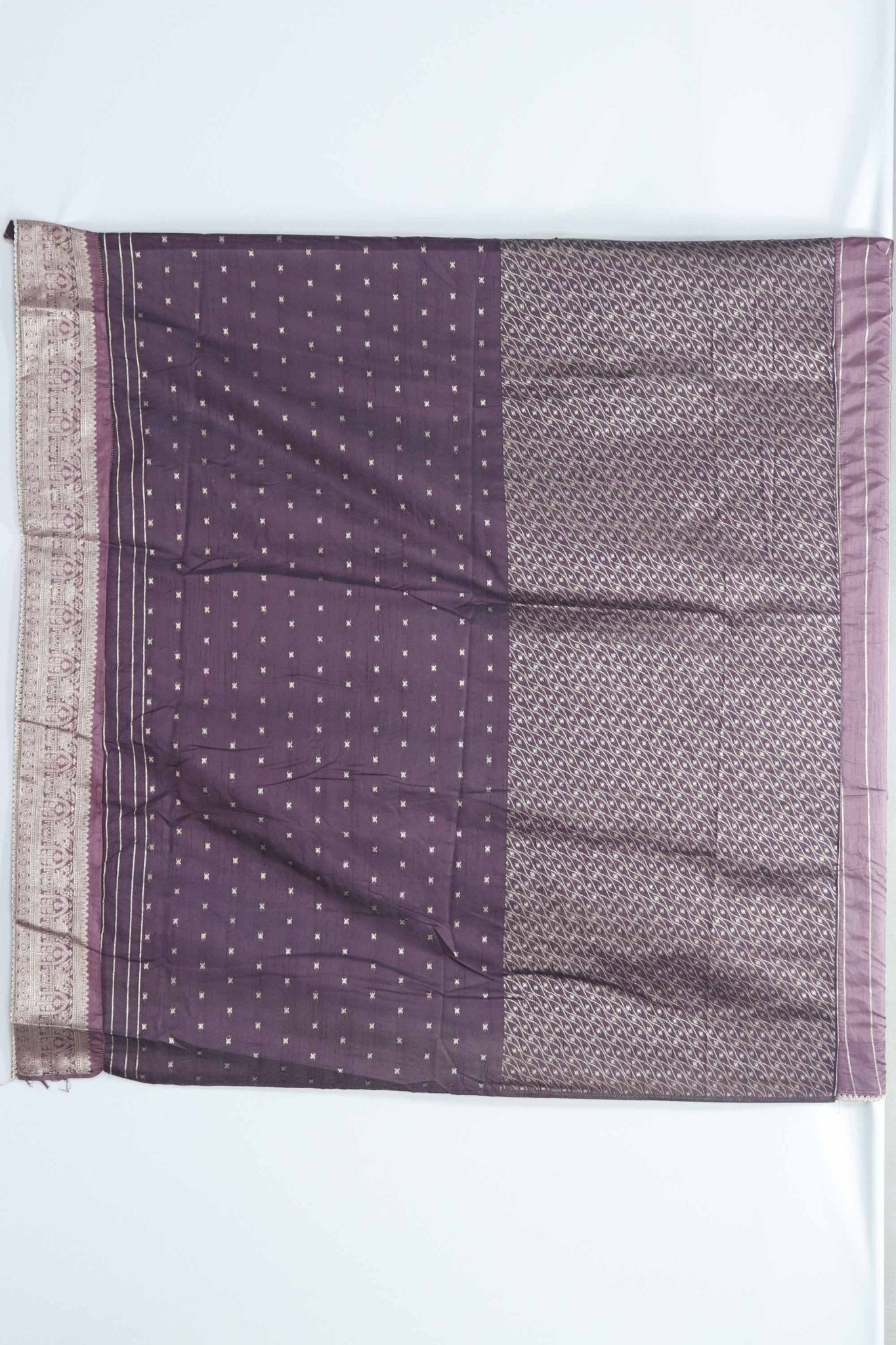 Wine Bangalori Silk Saree with Zari Woven Pallu and Traditional Peacock Motifs - Mangaldeep NX