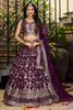 Wine Embroidered Silk Lehenga Choli Set with Mirror Work and Sequin Dupatta - Mangaldeep NX