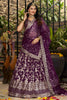Wine Embroidered Silk Lehenga Choli Set with Mirror Work and Sequin Dupatta - Mangaldeep NX