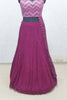 Wine Purple Sleeveless Mirror Work Lehenga Set with Crushed Skirt and Dupatta - Mangaldeep NX
