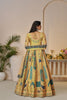 Yellow Embroidered Lehenga Choli with Elephant Motifs and Sequin Embellished Dupatta - Mangaldeep NX