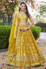 Yellow Embroidered Silk Lehenga Choli Set with Mirror Work and Sequin Dupatta - Mangaldeep NX