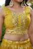 Yellow Embroidered Silk Lehenga Choli Set with Mirror Work and Sequin Dupatta - Mangaldeep NX