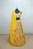 Yellow Floral Embroidered Silk Lehenga Choli with Dupatta - Mangaldeep NX