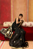 Classic Black Silk Blend Saree with Gold Zari Border Floral Woven Pallu
