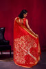 Red Silk Saree with Gold Zari Border Floral Pallu Traditional Saree