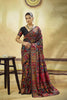Elegant Black Kashmiri Silk Pashmina Weaving Saree for Women