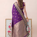 Elegant Purple Silk Weaving Saree with Zari Work for Women