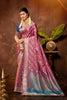 Elegant Mauve Satin Silk Woven Work Saree with Designer Border for Women