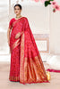 Vibrant Pink Silk Bandhani Saree with Zari Weaving Work for Women
