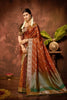 Royal Rust Orange Satin Silk Woven Work Saree with Designer Border for Women