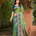 Gracefull Olive Green Soft Silk Jacquard Weaving Saree for Women