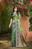 Gracefull Olive Green Soft Silk Jacquard Weaving Saree for Women
