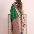 Graceful Green Silk Saree with Zari Weaving Work for Women