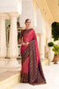 Beautiful Rani Pink Tissue Satin Saree with Multicolor Woven Border