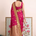Beautiful Rani Pink Silk Saree Zari Weaving Pallu for Women