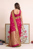 Beautiful Rani Pink Silk Saree Zari Weaving Pallu for Women