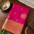 Beautiful Rani Pink Silk Saree Zari Weaving Pallu for Women