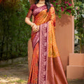 Royal Orange Soft Silk Jacquard Weaving Saree for Women