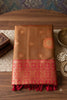 Luxury Mustard Brown Silk Saree Zari Weaving for Women