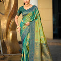 Graceful Sea Green Soft Silk Banarasi Saree Rich Zari Weaving Work