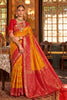 Graceful Mustard Yellow Silk Saree Zigzag Weaving Border for Women