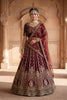 Luxury Maroon Velvet Designer Lehenga Choli with Embroidery Work and Designer Dupatta
