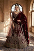 Luxury Maroon Velvet Designer Lehenga Choli with Embroidery Work and Designer Dupatta