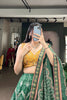 Awesome Bottle Green Floral Printed Vaishali Silk Lehenga Choli with Designer Dupatta for Wedding