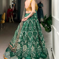 Awesome Bottle Green Floral Printed Vaishali Silk Lehenga Choli with Designer Dupatta for Wedding