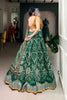 Awesome Bottle Green Floral Printed Vaishali Silk Lehenga Choli with Designer Dupatta for Wedding