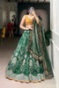 Awesome Bottle Green Floral Printed Vaishali Silk Lehenga Choli with Designer Dupatta for Wedding