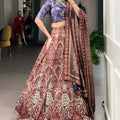 Stylish Maroon Floral Printed Lehenga Choli with Designer Dupatta for Wedding