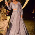 Stunning Lavender Net Embroidered Party Wear Lehenga Choli with Dupatta