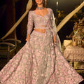  Beautiful Pista Green Floral Embroidered Net Party Wear Lehenga Choli with Dupatta