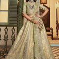Stylish Pista Green Embroidered Banarasi Silk Lehenga Choli with Dupatta for Wedding