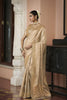 Luxurious Beige Kanjivaram Soft Silk Saree with Beads Work for Women