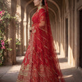 Elegant Red Designer Lehenga Choli with Embroidery Work and Designer Dupatta