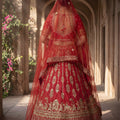 Elegant Red Designer Lehenga Choli with Embroidery Work and Designer Dupatta
