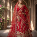 Elegant Red Designer Lehenga Choli with Embroidery Work and Designer Dupatta