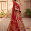 Stylish Red Designer Lehenga Choli with Embroidery Work and Designer Dupatta for Wedding