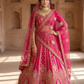 Beautiful Rani Pink Designer Lehenga Choli with Embroidery Work and Designer Dupatta for Wedding