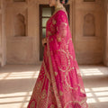 Beautiful Rani Pink Designer Lehenga Choli with Embroidery Work and Designer Dupatta for Wedding